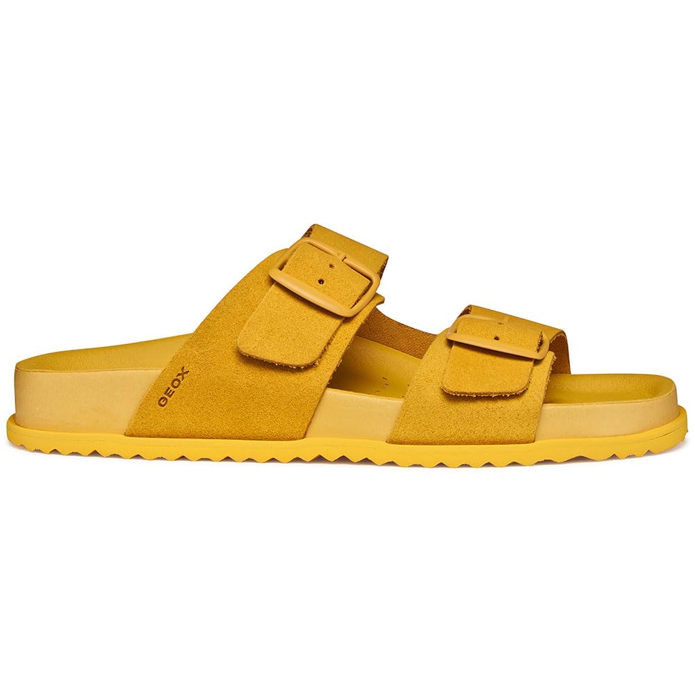 Geox Women's D SANDYBETT A Flat Sandal, DK Yellow, 41 EU