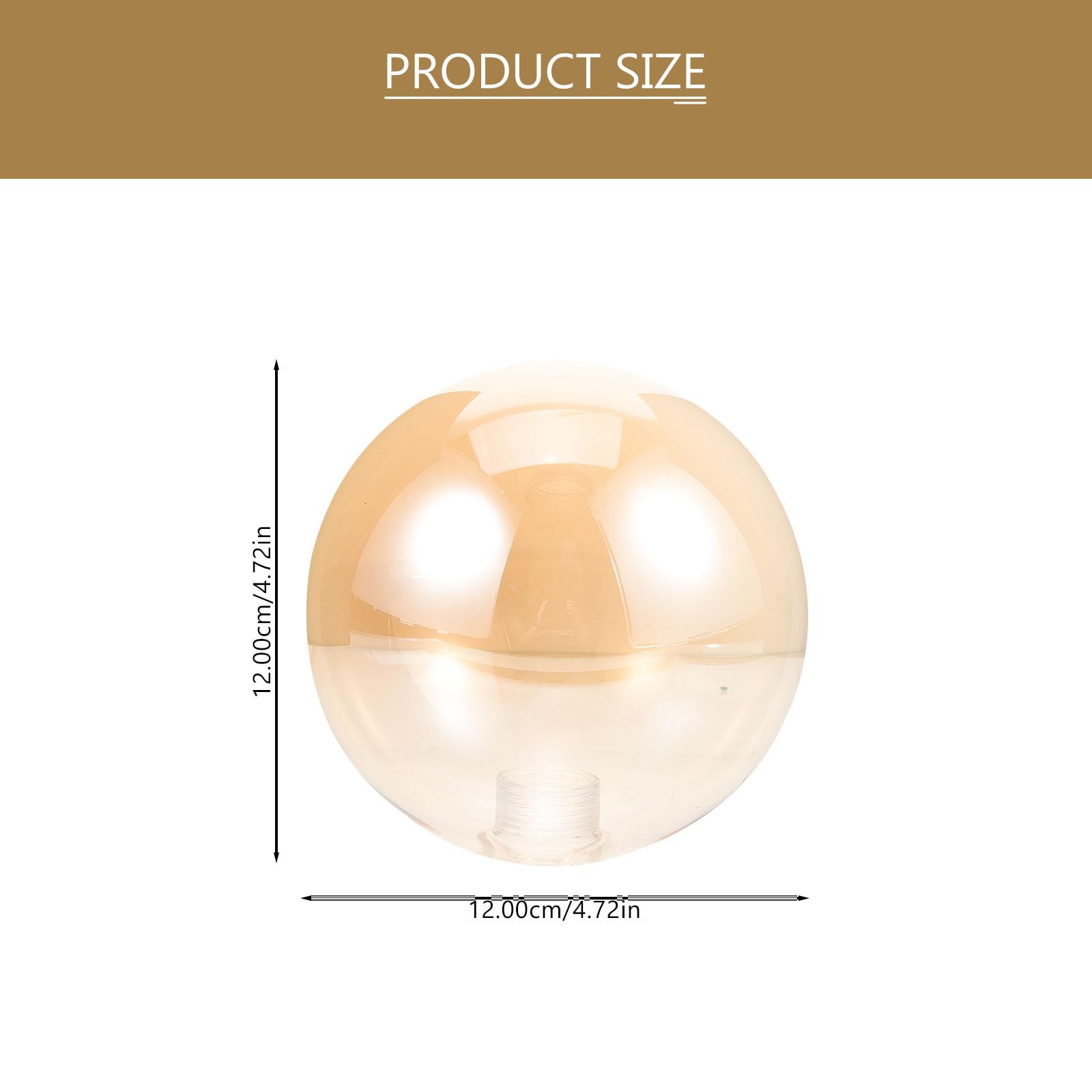 SHINEOFI Amber Glass Globe Lampshade Replacement Ball Shape Lamp Shade Decorative Ceiling Light Cover 4.72 Inch for Indoor Lighting - Image 3