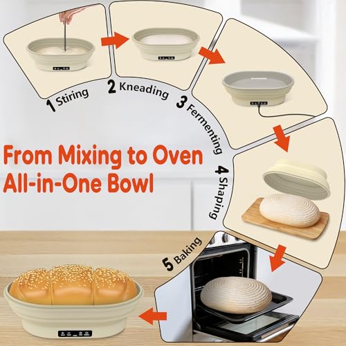 SmileSilk Upgraded Electric Heated Silicone Dough Proofing Box with Reliable Timer & Precise Temp Control - Fast Fermentation Collapsible Proofer Bowl(2L,Oval) - image 5