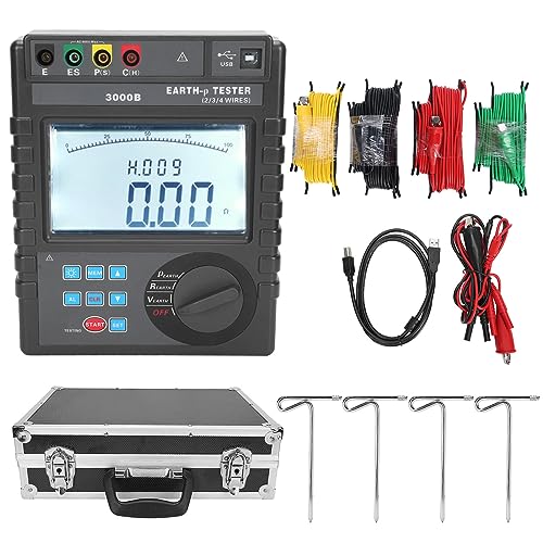 Testeur de résistance de terre numérique Hyuduo avec interface USB et grand écran LCD