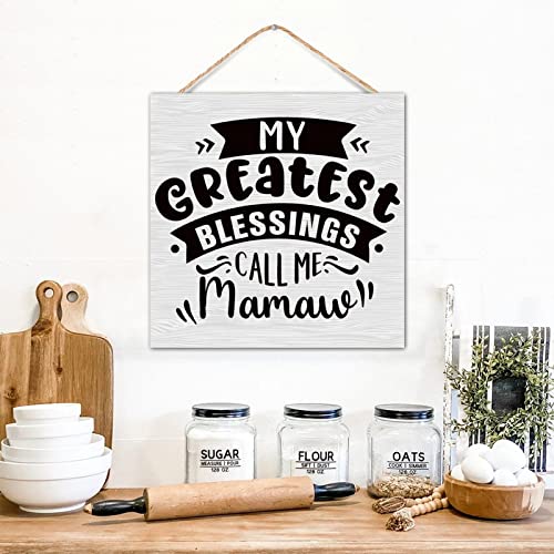 Panneau mural en bois Mamaw 30 cm de décoration intérieure suspendue pour porte