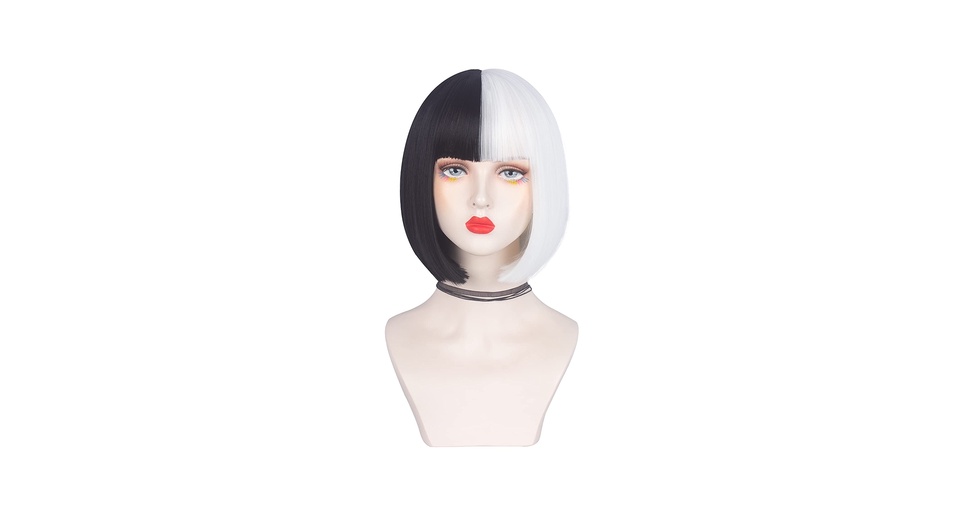 Amazon.com : Askuang Half Black and White Wig Short Bob Wigs