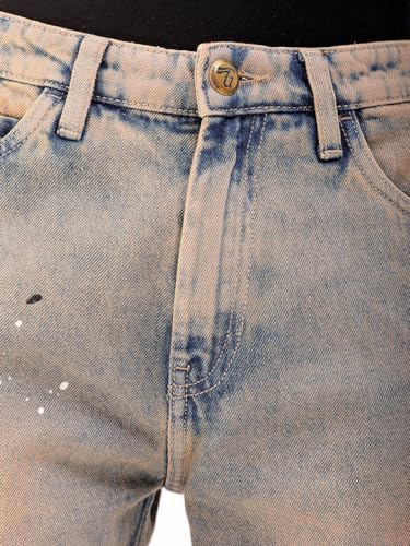 Image of The Indian Garage Co Men Vintage Straight Fit Solid Mid-Rise Jeans