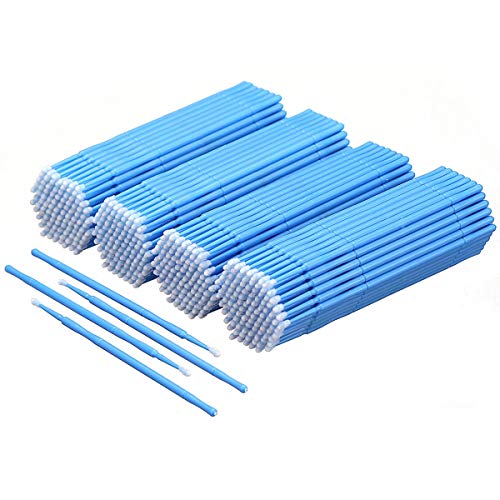 Akstore 400 PCS Disposable Micro Applicators Brush Eyelash Extension Individual Applicators Mascara Brush for Make up and Clean and Compatible and Personal Care (Blue)