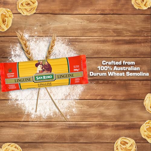 Image of San Remo Linguine Pasta 500g | Healthy No Maida | Australian Durum Wheat Semolina | Ribbon Cut | Perfect for Alfredo, Pesto & Seafood | Vegan