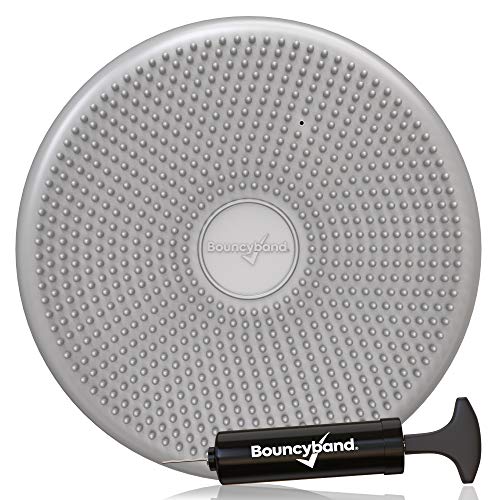 Image of Bouncyband - Wiggle Seat - Silver, 13 inch D - Large Sensory Cushion for Kids Ages 6-18+ - Promotes Active Learning, Improves Student Productivity, Includes Easy-Inflation Pump