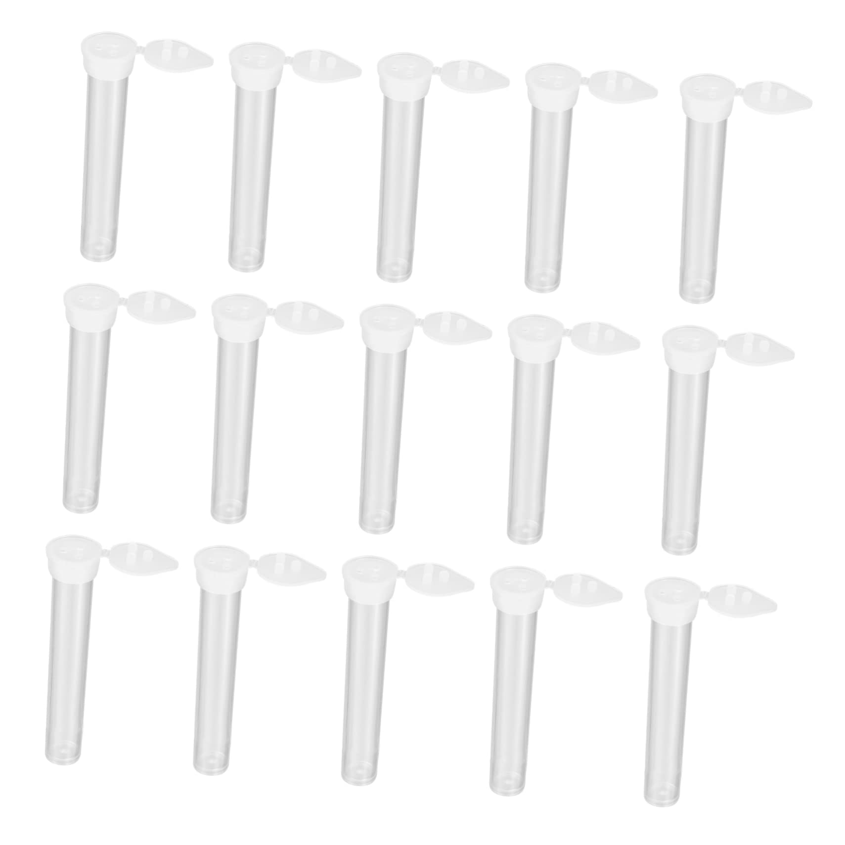 HAWILLOSCH Cylindrical Plastic Test Tube Bottles 100pcs Large Lab Tubes 3 Hole Lid Liquid Storage