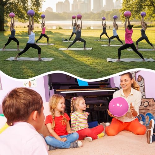Image of 4 Pcs Small Exercise Pilates Ball Bulk 9 Inch Mini Yoga Balls Anti Burst and Slip for Stability, Fitness, Physical Therapy, Stretching & Core Workout at Home Gym Office Class