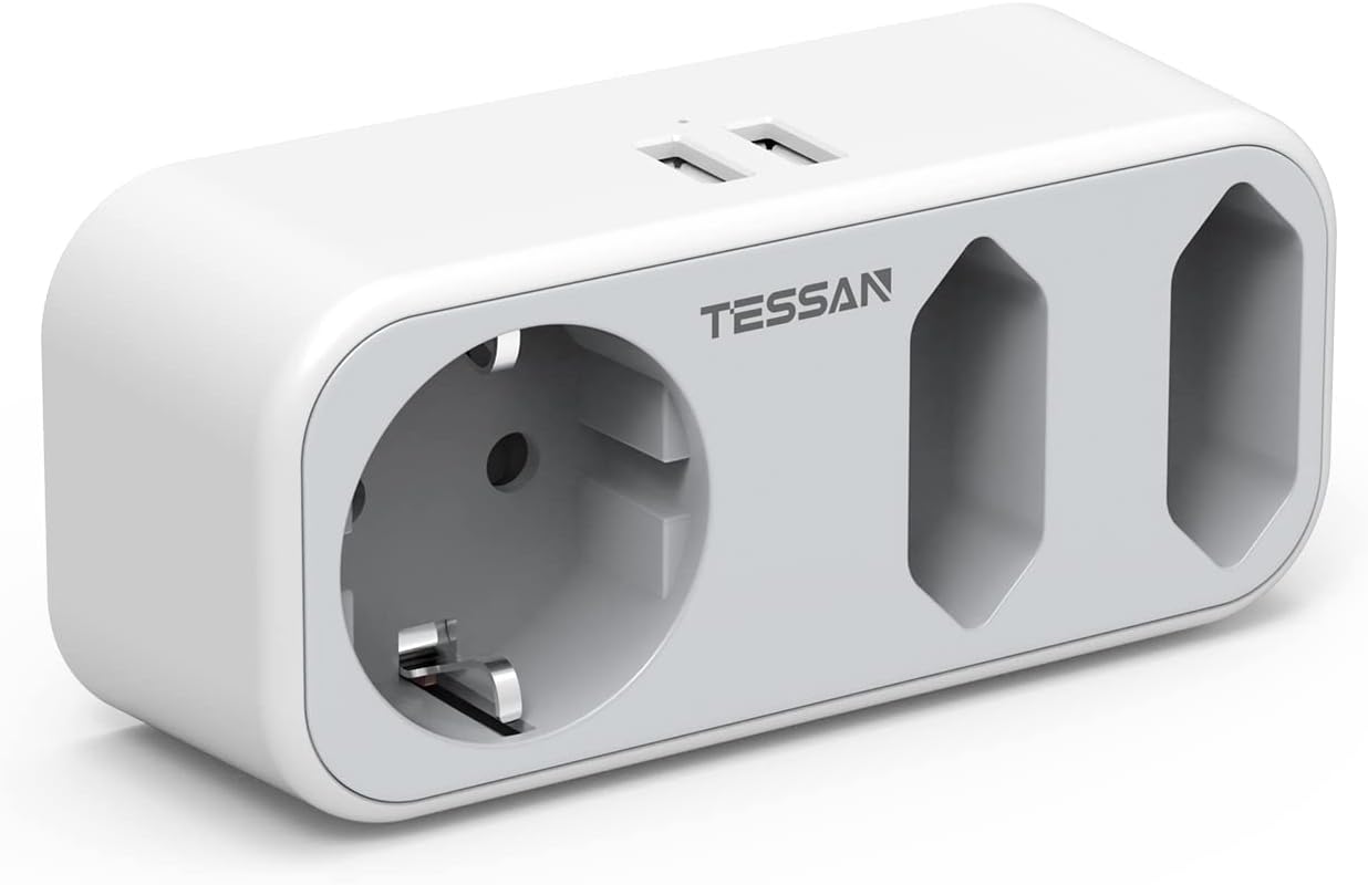 TESSAN adaptateur de voyage universel avec 2 USB 3 Type