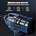 Cordless Impact Wrench 1/2 Inch, Handife Brushless High Torque Impact Wrench 440 ft·lb(600Nm) 20V with 4.0Ah Battery, Adjustable Torque, Fast Charging, Night Work Light, with 4 Impact Sockets