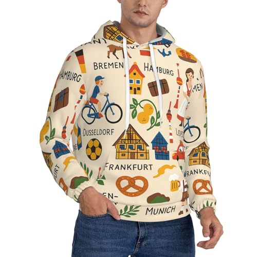 Sweat à capuche allemands homme à manches longues et cordon Illu