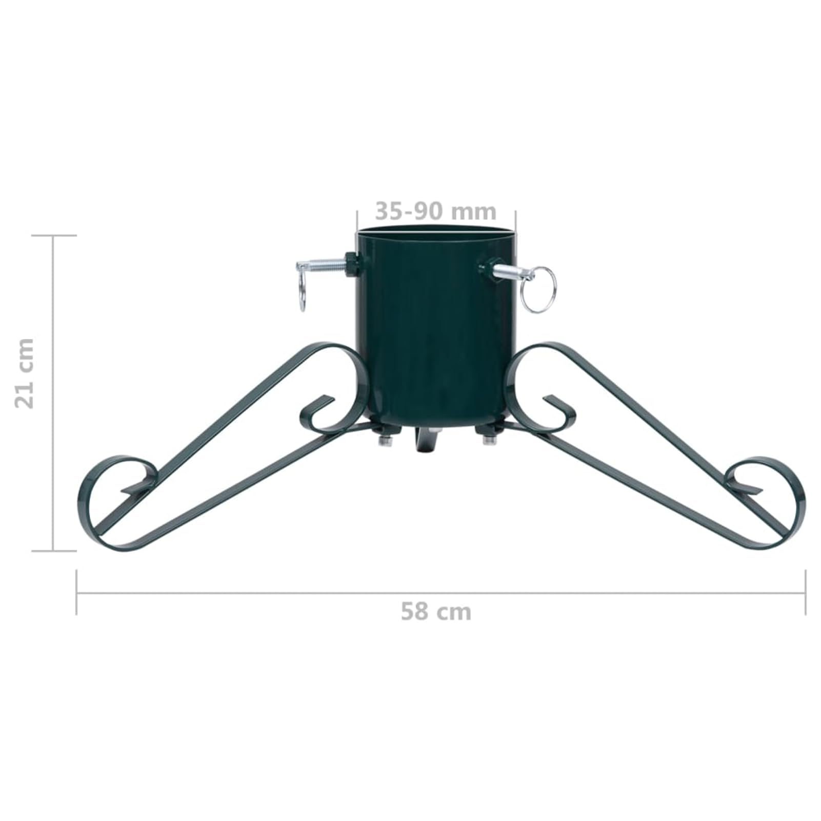 Tidyard Soporte Árbol Navidad Verde Metal 58x58x21cm, Estable, 3 Tornillos, 1.2L, Apto para Árboles Reales YFXLYDZJ-331317ES