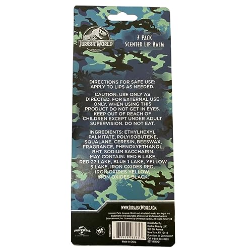 Taste Beauty Jurassic World 7-Pack Variety Scented Lip Balm - Moisturizing Lip Balms & Moisturizers - Ages 8+ image 4