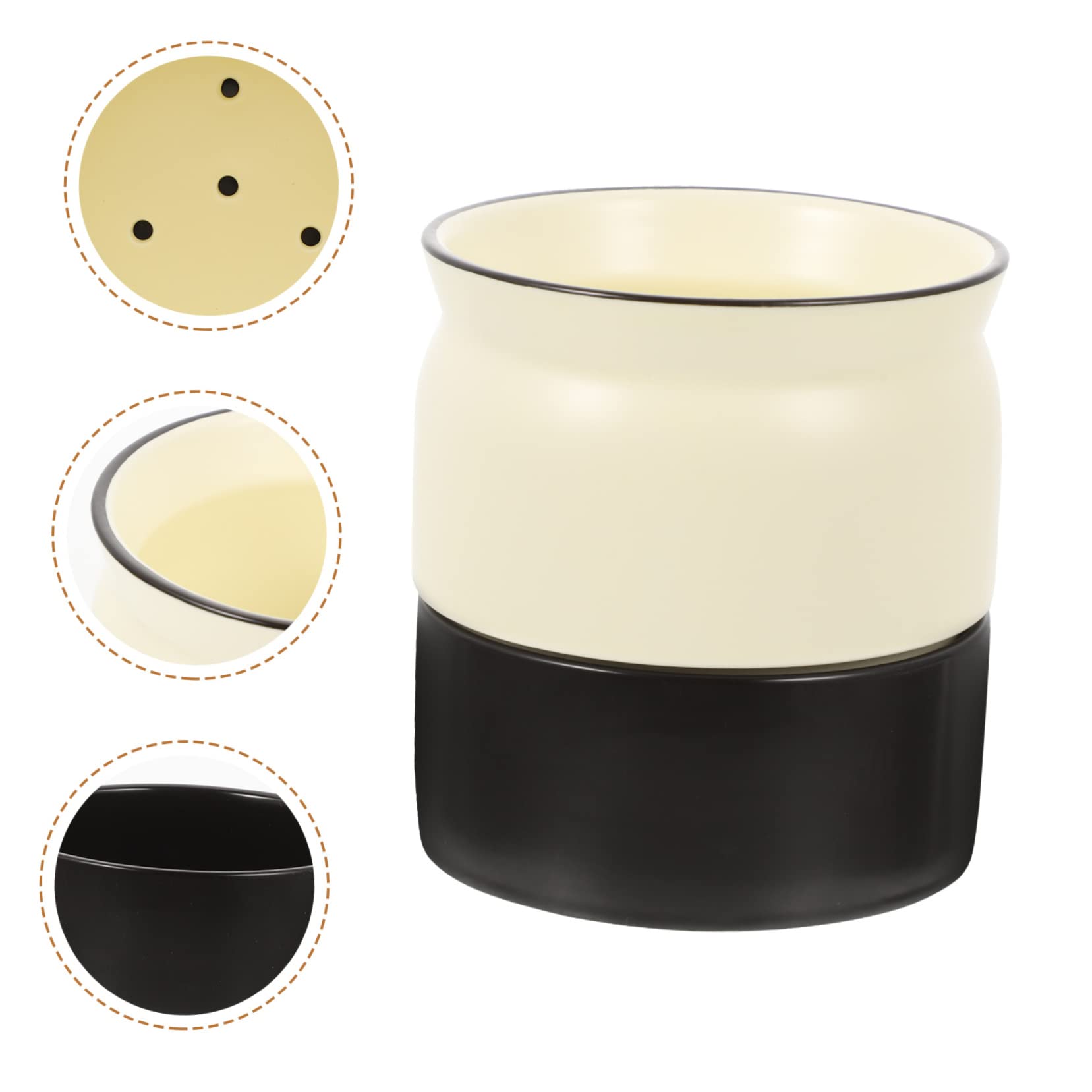 Cubo para Cubiertos de Cerámica Estilo Nórdico Blanco y Negro