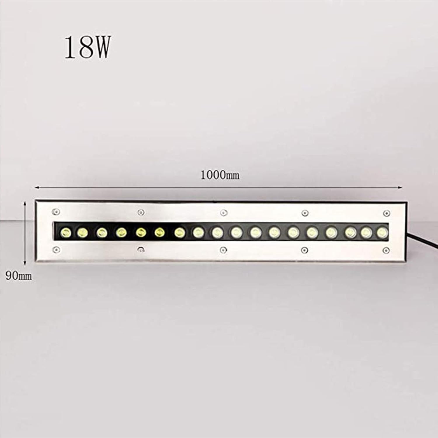 DARZYS Buried Light, Ground Lights Outdoor, Rectangle LED Embedded Buried Lamp, Built-in Lawn Floor Lamp, LED Underground Light Waterproof(Yellow Light,18W)