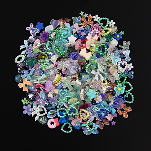 300Pcs 3D Assorted Mix Color Nail Charms Multi Shapes Heart Flower Butterfly Bowknot Shaped Nail Charms Resin Flatback Nail Art Rhinestones Charms For Manicure Diy Crafts Jewelry Accessories #TOP2