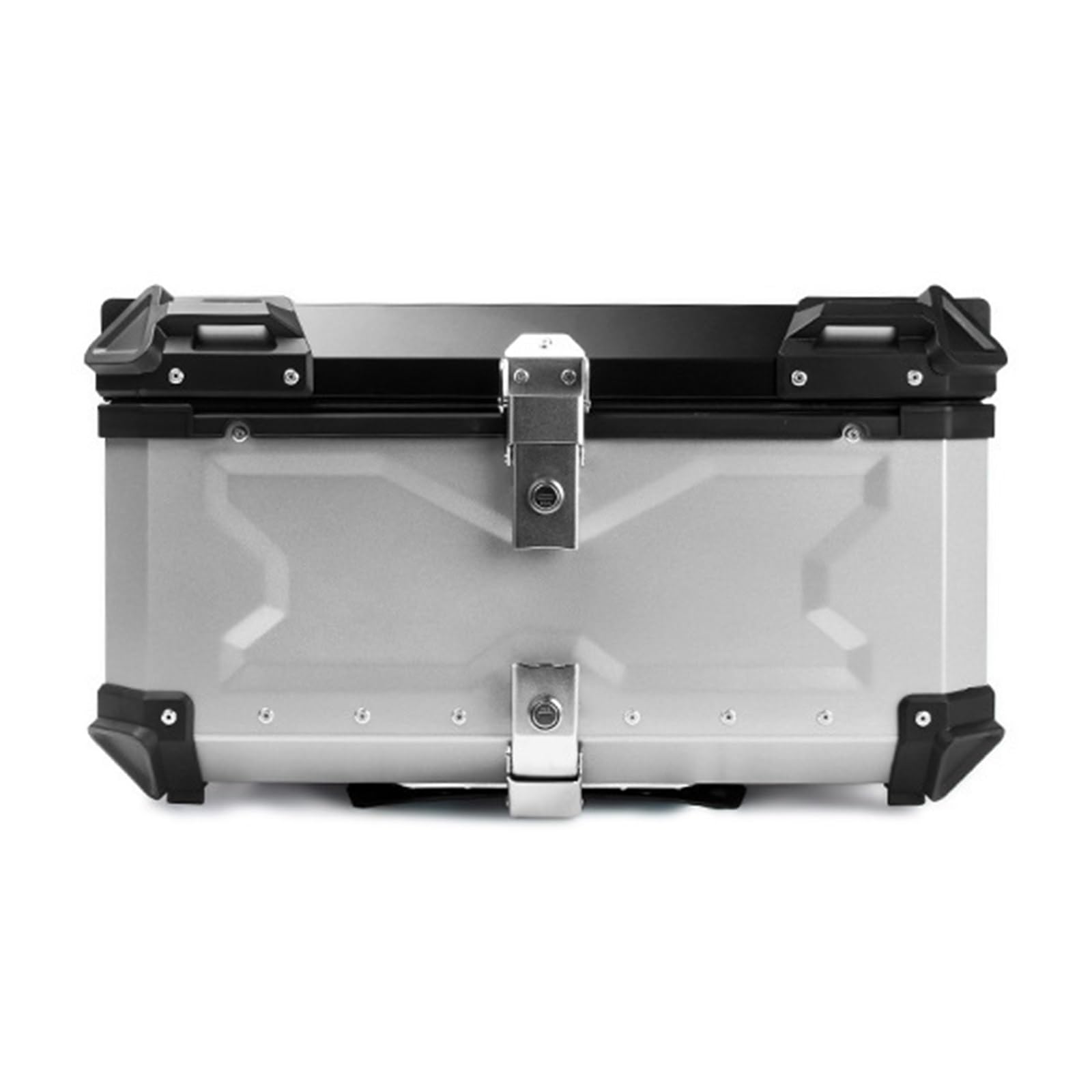 Maletero para Moto, Caja para Casco, Funda Superior Impermeable 65L 85L 100L Baúl Trasero De Aluminio con Bloqueo De Seguridad (Color: Plata, Size)