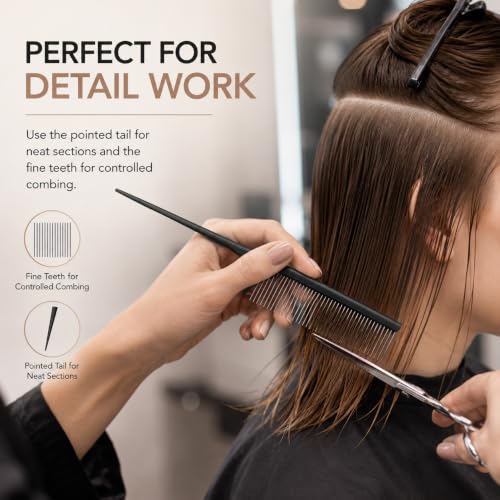 Peine de acero inoxidable para peinar y dividir cabello miniatura 5