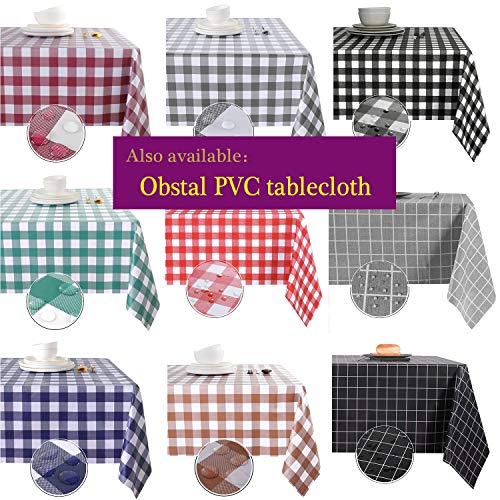 Image of Obstal 210GSM Rectangle Table Cloth, Silver, 60 x 120 Inch | Heavy Duty Water Resistance Microfiber Tablecloth, Decorative Fabric Table Cover for Outdoor and Indoor Use