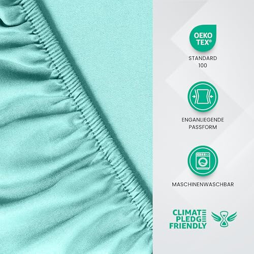 Utopia Bedding - Spannbettlaken 180x200cm - Spa Blau - Gebürstete Polyester-Mikrofaser Spannbetttuch - 35 cm Tiefe Tasche 3