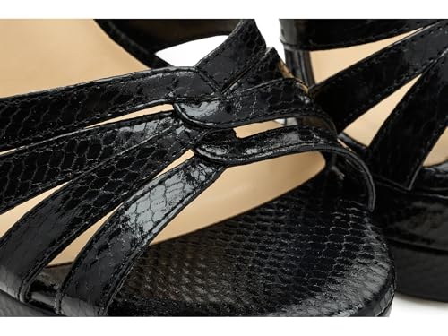 Jessica Simpson Womens, Itzari Double Platform Heeled Sandals, Black, 6.5, Medium by Jessica Simpson - Used condition - US$67.15