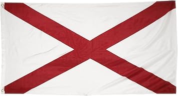 Shop72 - American US State Alabama Flag, 3x5 ft, Two Brass Grommets, 100D Polyester Flags of 50 American States - Alabama
