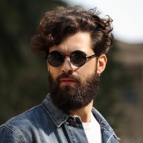 Polarized Steampunk Sunglasses, UV Protection, Metal Frame, Outdoor Circle Shades3