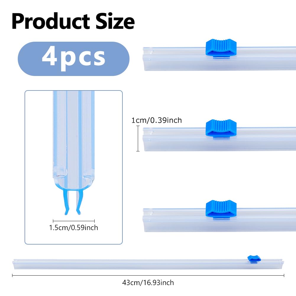 DICOSMETIC 4 Pièces Découpeur de Film Plastique 17" Découpeur Coulissant pour Distributeur de Film Alimentaire Remplacement de Découpeur de Film Auto Adhésif