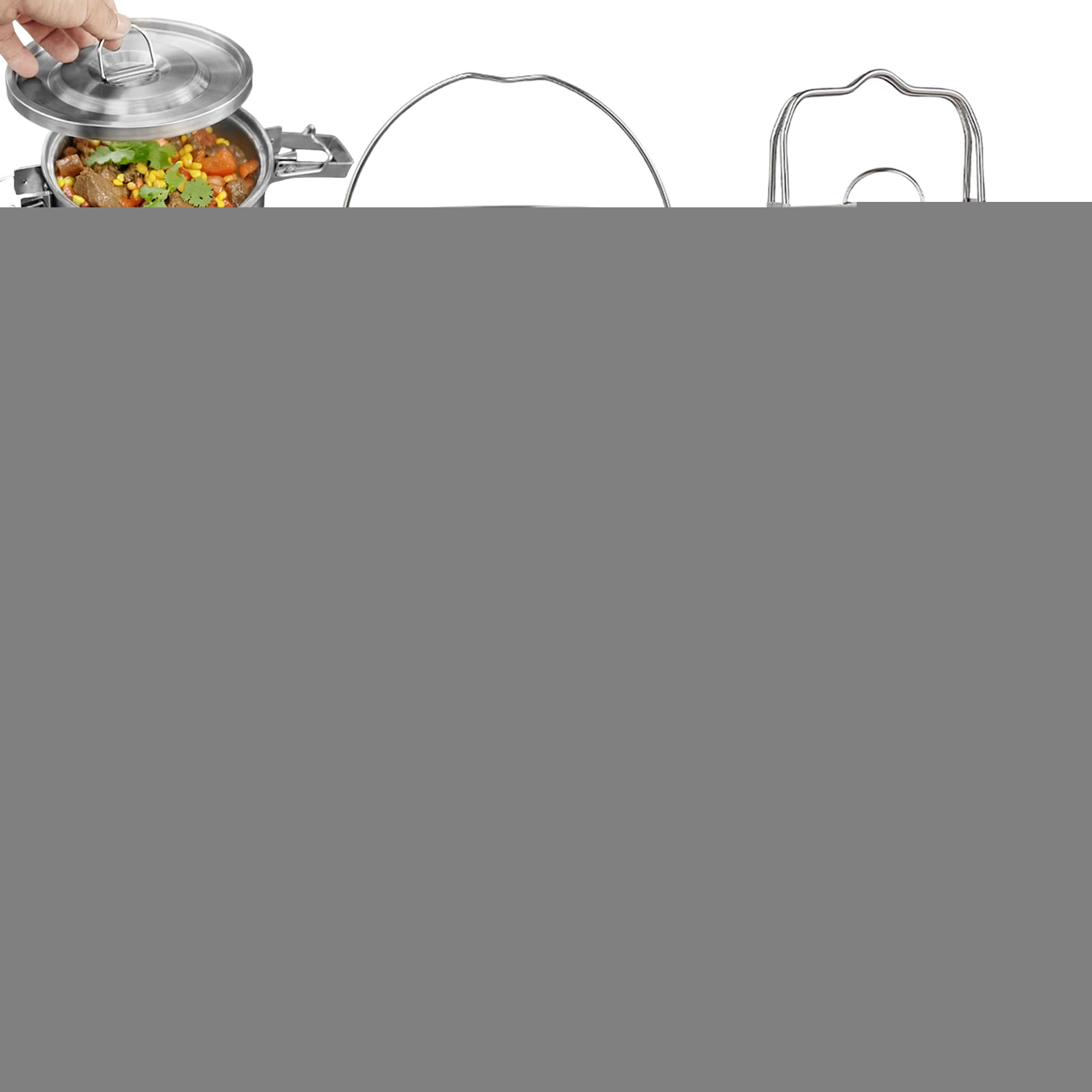 Camping Cooking Set, Outdoor Cookware Kit, Survival Gear Equipment, Compact Lightweight Design, Non-Stick Nesting Pots for Hiking, Lawn, Backpacking, Picnic, Travel, Adults, Family