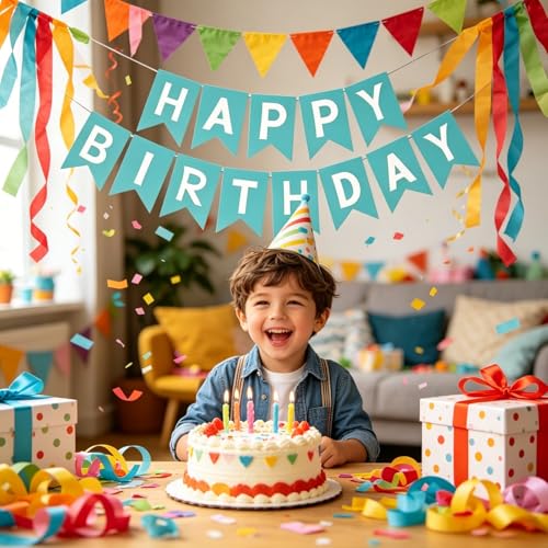 Image of Happy Birthday Banner Birthday Party Supplies (Blue 2)
