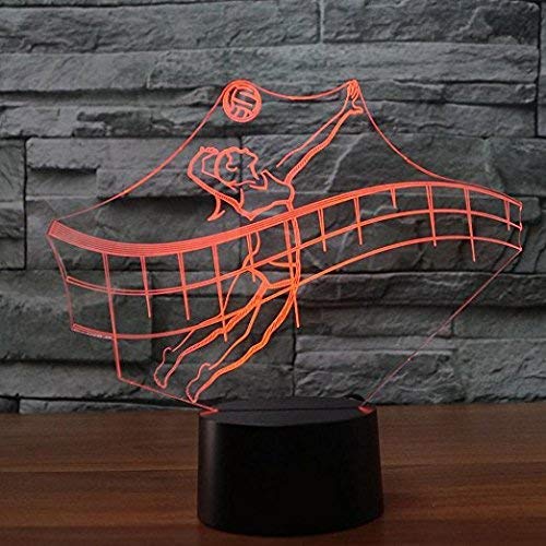 Comiwe Pallavolo (A) Luce Notturna di Illusione 3D,16 Colori Controllo Touch e Telecomando,Lampada da Comodino Tavolo LED per Decorazioni la Casa, Regalo Creativo per Ragazze,Ragazzi,Bambini Famiglia