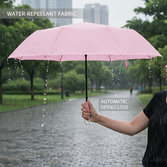 Image of Umbrella for Women | Umbrellas for Men | UV Coated 3 Fold Umbrella for Rain with Auto Open and Close Small Folding Travel-Foldable Windshield