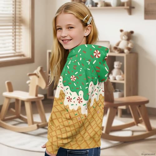 Image of Coloranimal Unisex Girls and Boys Long Sleeve Hoodies Hoody Athletic Pullover Sweatshirts Tops Age 6-16year