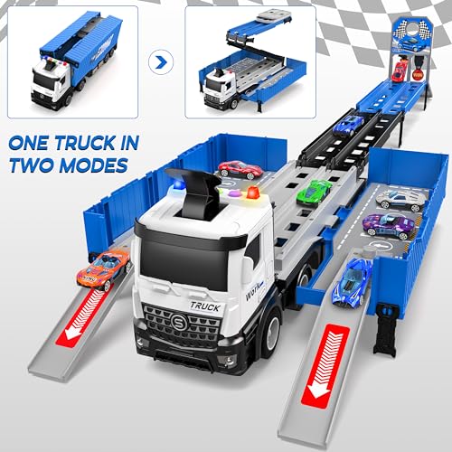 image for Diuerma Carrier Truck Race Track Toddlers Toys, Foldable 3 Layer Car R