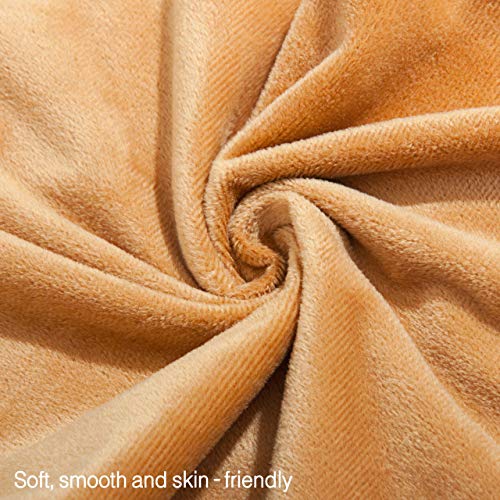 Image of NTBAY Zipped Velvet Toddler Pillowcases, 2 Pack Cozy Luxury Flannel Plush Travel Pillow Cases, 13x18 Inches, Camel