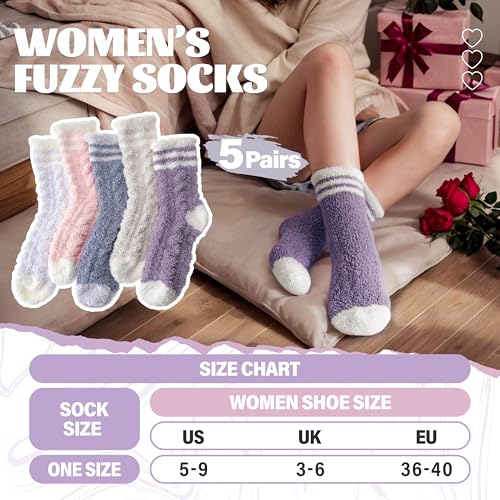 Image of Anlisim Fuzzy Socks for Women, Soft Comfy Cozy Fluffy Thick Winter Warm Fleece Slipper Socks