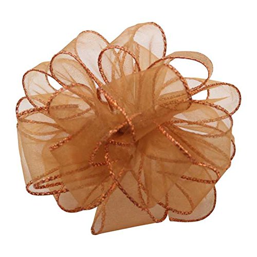 Berwick ISK-009-50-CUC Offray DWI Sheer Essence Wired Edge Ribbon-1-1/2 Wide x 50 yd-Copper Ribbon