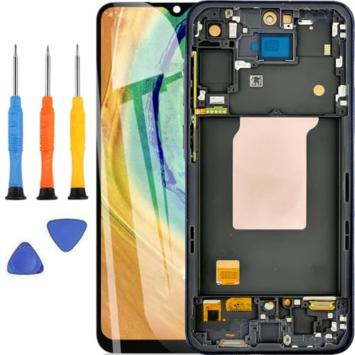 Tefnkiee for Samsung Galaxy A55 Screen Replacement for Samsung A55 5G Screen Replacement with Frame SM-A556B SM-A556W SM-A556U SM-A556V SM-A556E LCD Display digitizer Touch Screen Black 6.6 inch