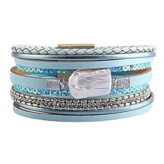 Charm Leather Bracelet-Blue