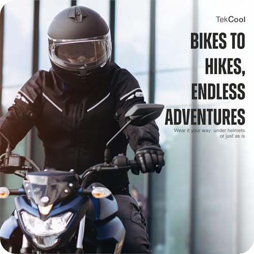 Image of TEKCOOL Face Mask for Bikers in Riding UV Protected Full Face Mask Balaclava for Men Black Mask for Bike Riding & Cycling, Full Face Helmet Mask for Men (Neavy Blue (Pack of 2))'