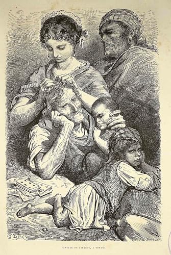 Peinture Murale Nordique Famille de gitans Gustave Dore pour Decoration de la Chambre