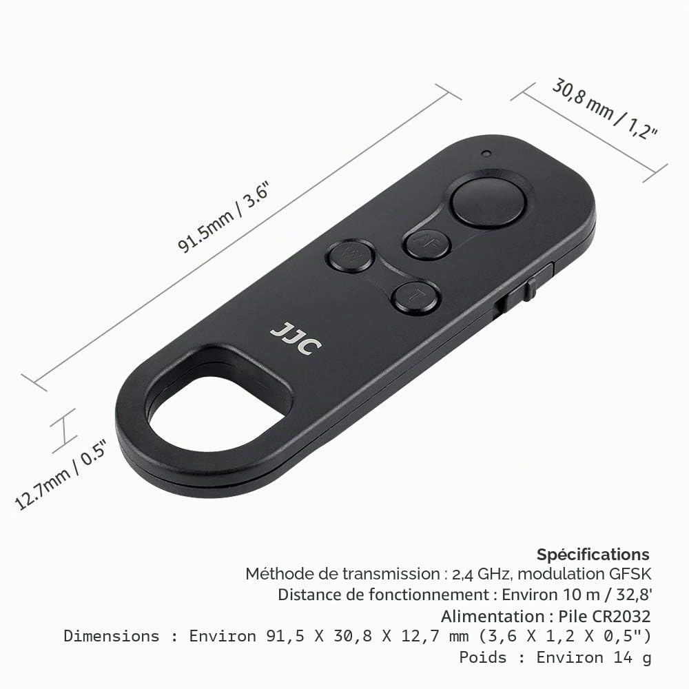 JJC BR-E1 Télécommande sans Fil pour Canon EOS R8/R50/R7/R3/R5/R6/RP/77D/90D/850D/200DII/200D/M6 Mark II/M50/M200, PowerShot G5X Mark II/G7X Mark III/SX70HS