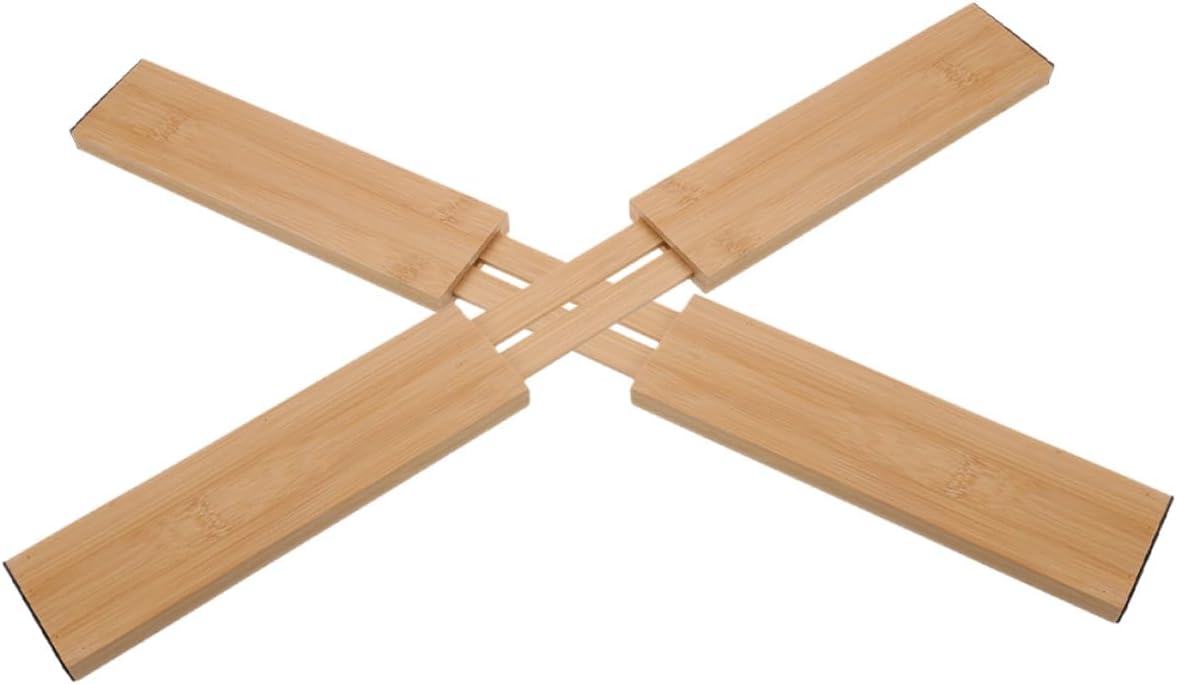 Drawer Dividers Set, 2pcs Retractable Kitchen Drawer Organizer Boards, Natural Partition for Home Cabinet Storage and Cutlery Separation