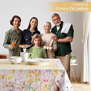 Maison dHermine Table Cloth Rectangle Table 100 Cotton Tablecloth for Dining Room Farmhouse Home Hotel Parties Wedding Ideal for Easter Decorations Spring Summer Easter Zest 70 x 90
