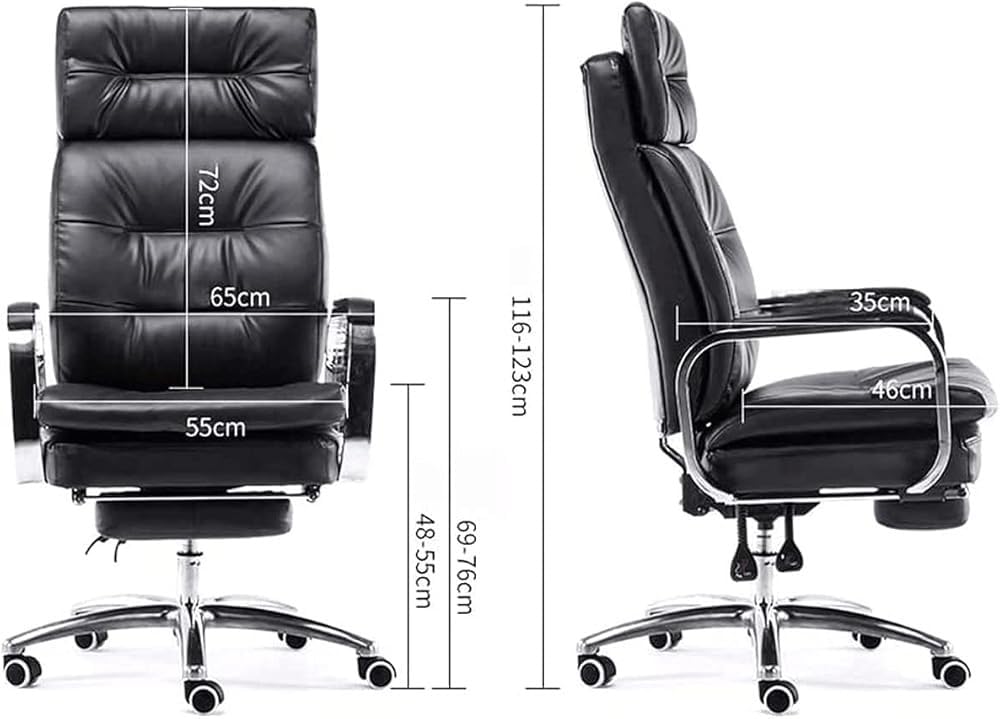 Sedia da Ufficio ergonomica con poggiapiedi, Sedia reclinabile con Schienale Alto in Similpelle, Imbottitura Spessa e Ultra Morbida, Sedia da Gioco per Computer, Comoda poltro