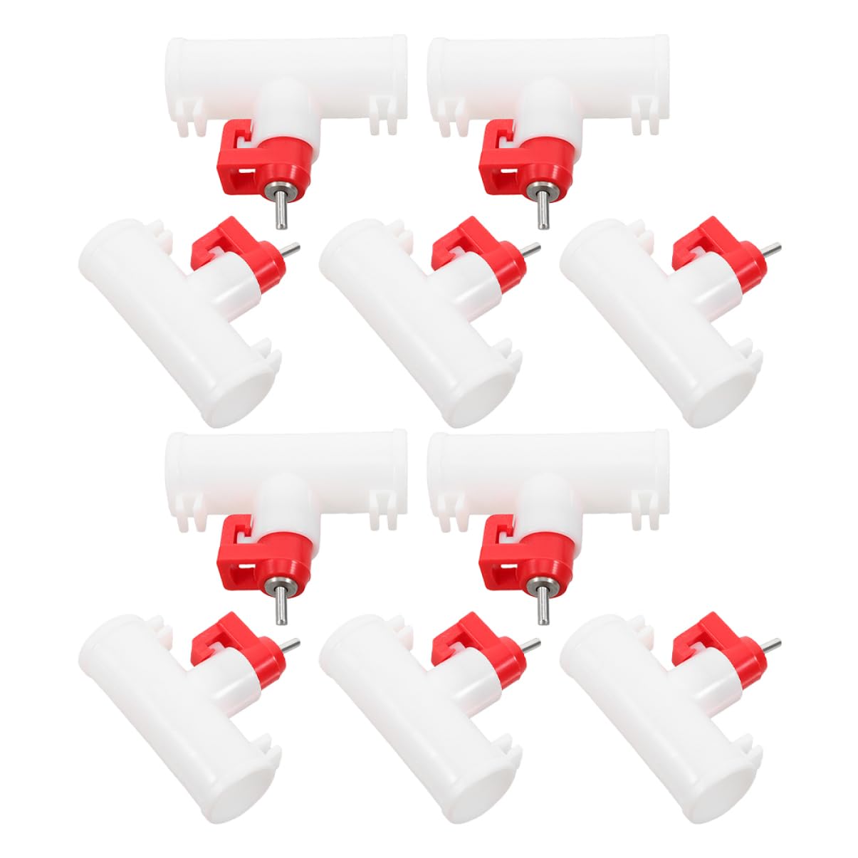Holibanna 10Pcs Automatic Poultry Waterer Dual Head Ball Valve Chicken Drinking Fountain Easy to Install Farm Water Dispenser for Chicken Coop Saving Hydration