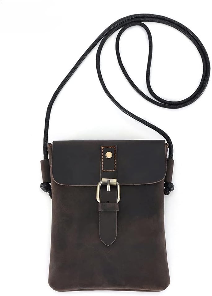 Crossbody Bag Leather Retro Men's Multifunctional Mobile Single Shoulder