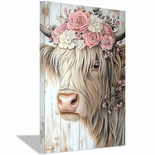 Décoration murale de vache beige pour transformer les murs vides des pièces et couloirs
