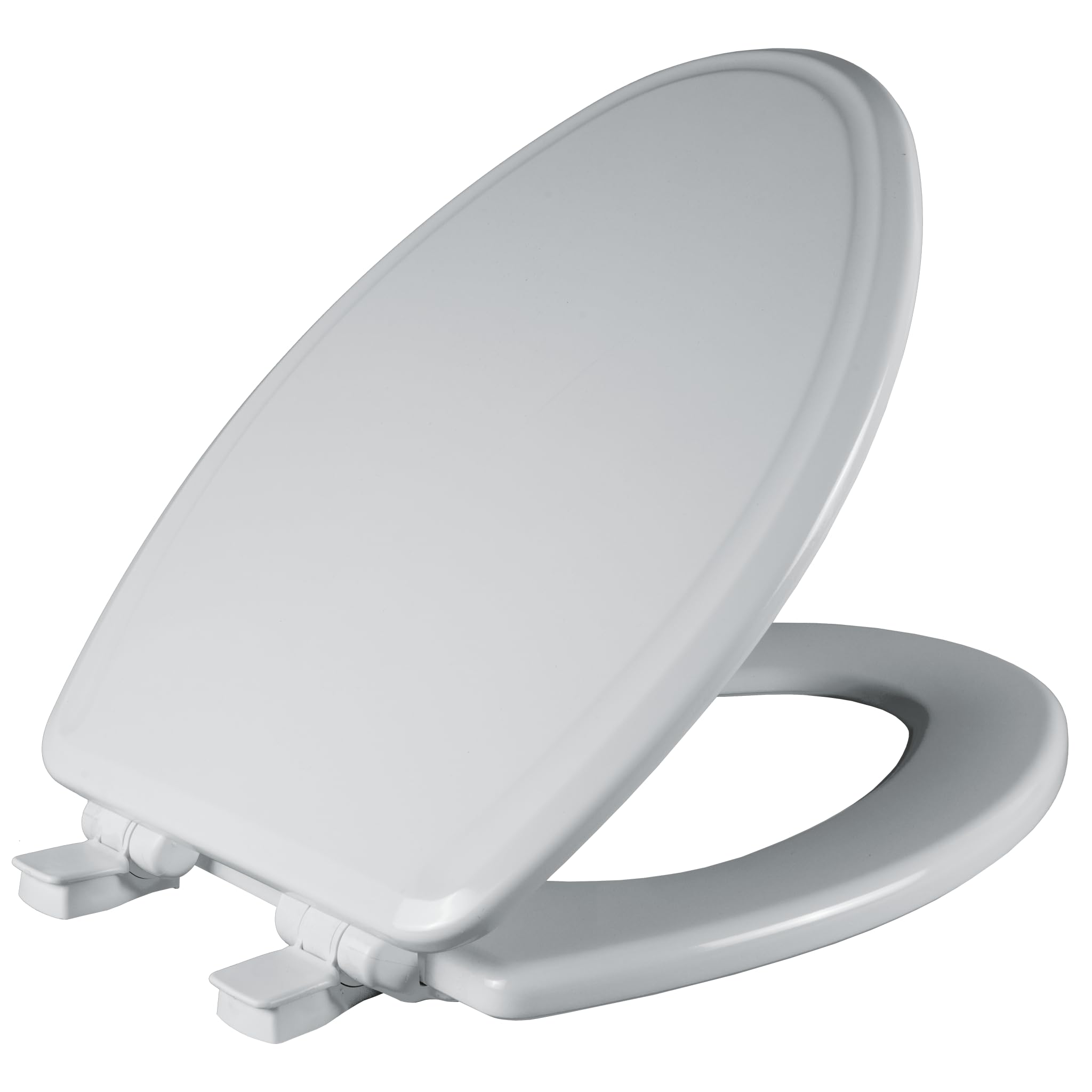 Bemis Ashland Modern Wood Toilet Seat with Decorative Edge, Slow Close, Secure Hinges, Made in USA, Elongated, White