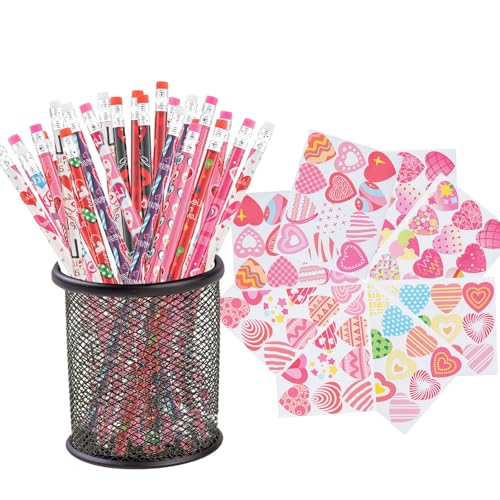 Lápices de San Valentín pack 36 pcs con stickers miniatura 1